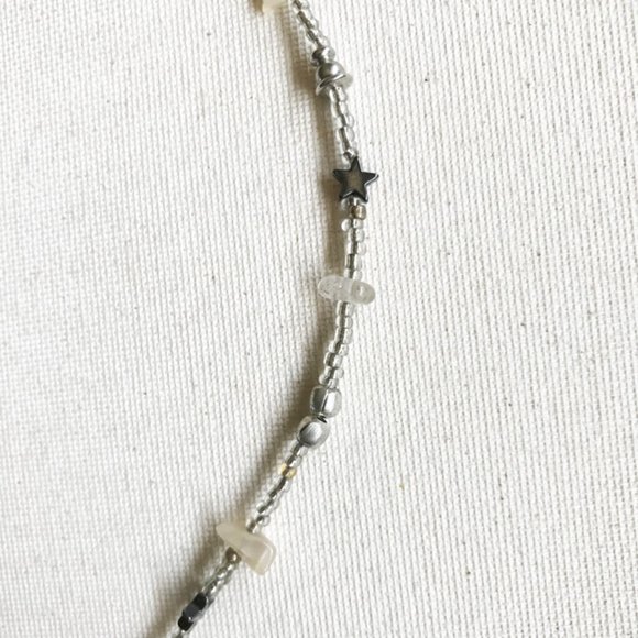 Empath Mirror Necklace Moonstone, Quartz Crystal Hematite Festival Hippie - Picture 2 of 4